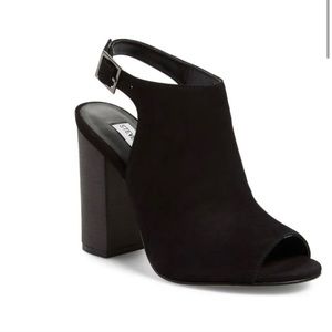 Steve Madden Claara black suede open back bootie
